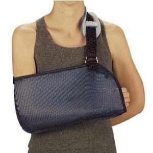 Image of Deep Pocket Arm Sling with Hook and Loop Closure, Medium, Light Blue