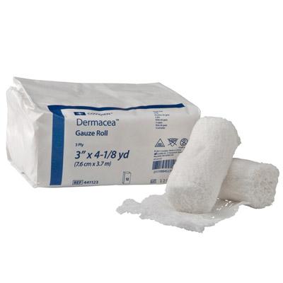 Image of Dermacea Nonsterile Low-Ply Gauze Rolls 3" x 4 yds.