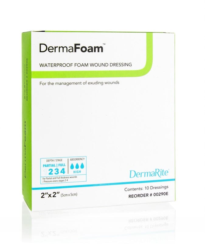 Image of DermaFoam Waterproof Foam Wound Dressing without Border, 2" x 2"