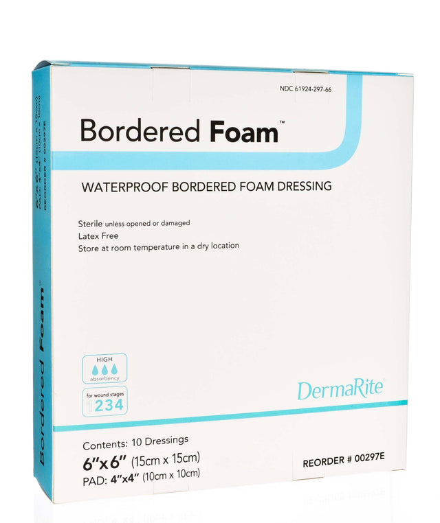 Image of Dermarite Bordered Foam™ Waterproof Wound Dressing, 6" x 6"