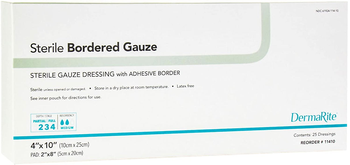 Image of DermaRite® Sterile Adhesive Bordered Gauze