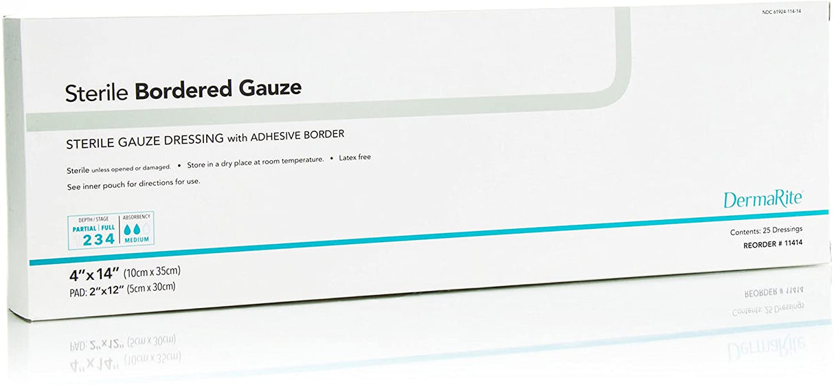 Image of DermaRite® Sterile Adhesive Bordered Gauze