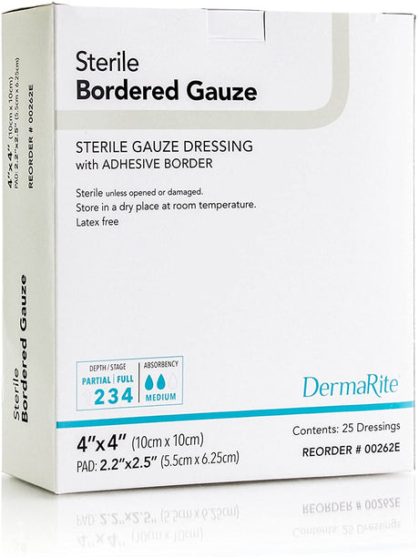 Image of DermaRite® Sterile Adhesive Bordered Gauze