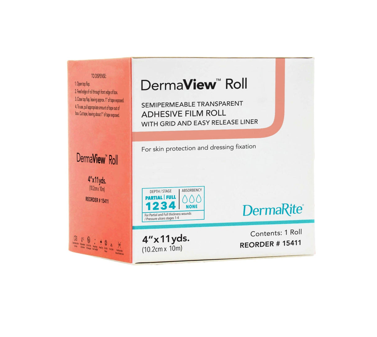 Image of DermaView Roll Transparent Film, 4" x 11 yds