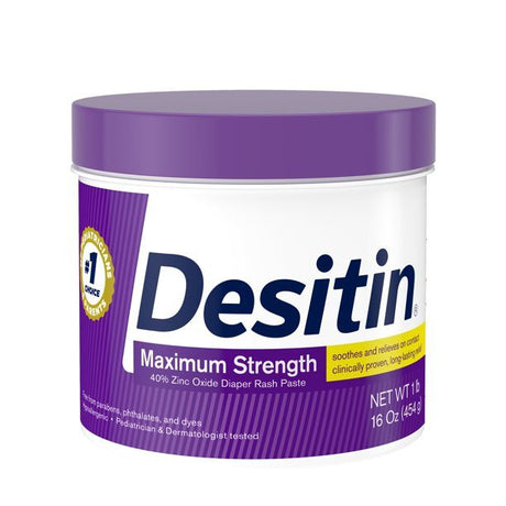 Image of Desitin Maximum Strength Zinc Oxide Diaper Rash Paste Jar 16 oz