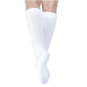 Image of Diabetic Compression Socks, Calf, 18-25 mmHg, X-Large, Long, Closed, White