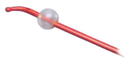 Image of Dover™ Hydrogel Coated Latex Foley Catheter, Red Latex, Radiopaque, Coudé Tip