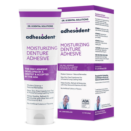 Image of Dr. B Dental Adhesadent Denture Adhesive, 2.4 oz Tube