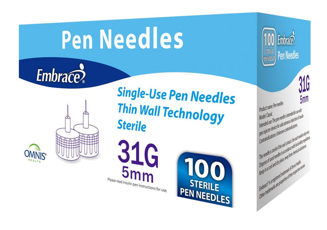 Image of Embrace Pen Needles, 31G, 5mm, 100 ct