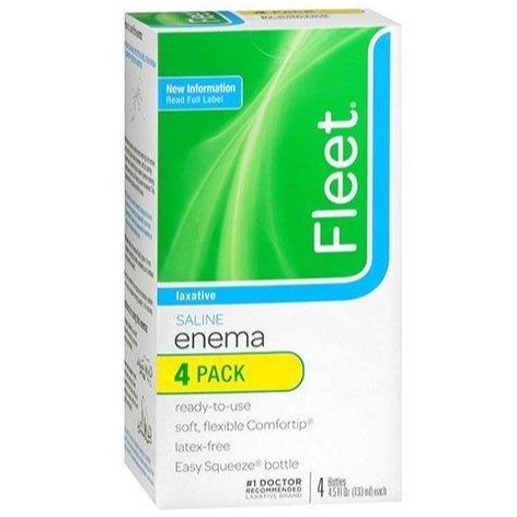 Image of Fleet Ready-to-Use Enema Laxative Saline, 4-1/2 oz (Box of 4)