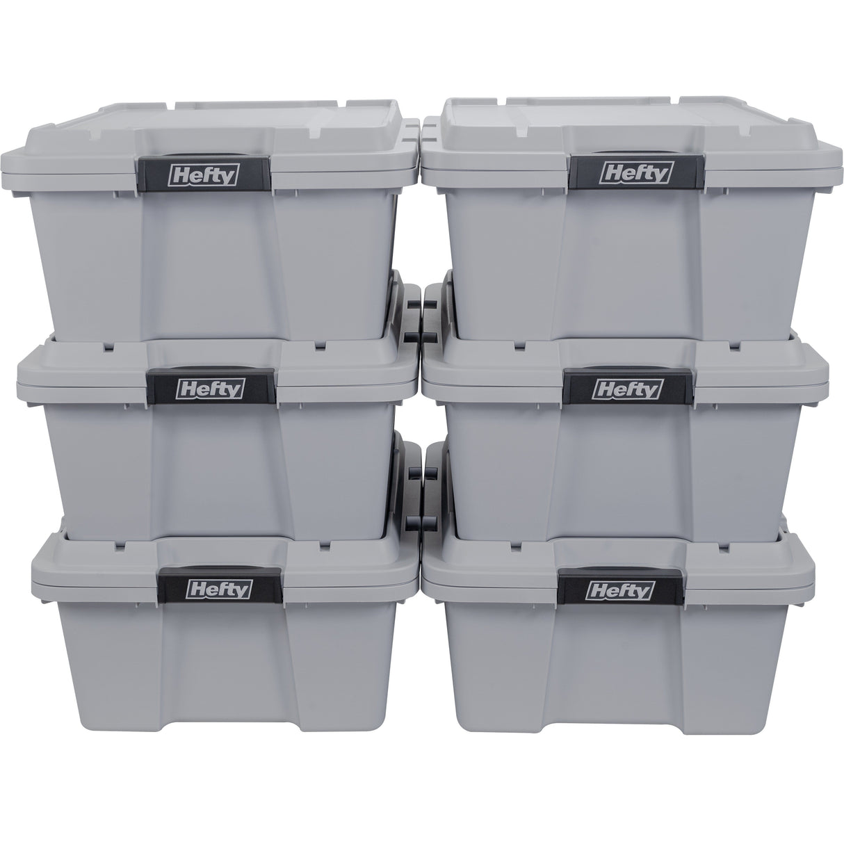 Image of Hefty Hi-Rise Max Storage Container, 48 Qt, Gray