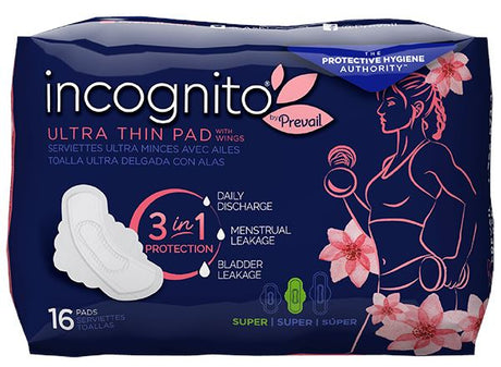 Image of Incognito by Prevail, 3-in-1 Feminine Pads