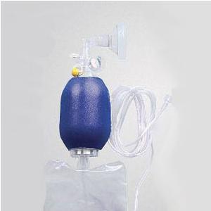 Image of Infant Resuscitation Device with Mask and Expandable, Variable Volume Oxygen Reservoir Tubing