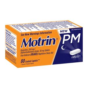 Image of Johnson & Johnson Motrin® PM Pain Relief Caplet, Coated; 80 Count