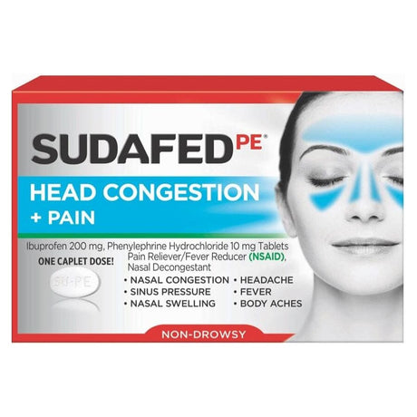 Image of Johnson & Johnson Sudafed PE® Pain Relief Caplet, 20 Count