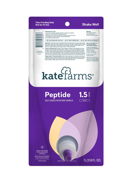 Image of Kate Farms Peptide 1.5 Plain, Closed System, Ready-to-Hang, 1000 mL