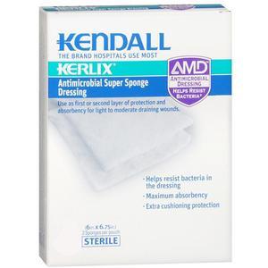 Image of Kerlix AMD Antimicrobial Island Dressing Super Sponge 6" x 6-3/4" Square