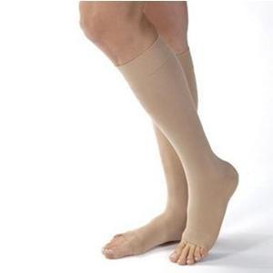 Image of Knee-High Extra-Firm Opaque Compression Stockings Small, Natural