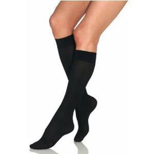 Image of Knee-High Firm Opaque Compression Stockings Large Full Calf, Black