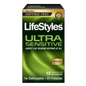 Image of LifeStyles Ultra Sensitive Latex Condoms, 14 Count