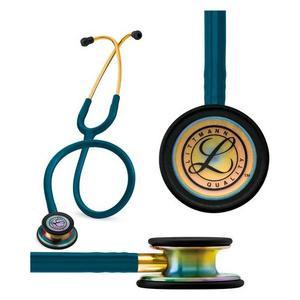 Image of Littmann Classic III Stethoscope, Rainbow-Finish, Caribbean Blue Tube, 27"