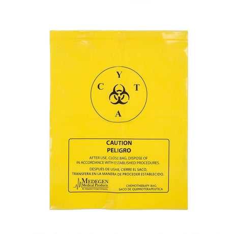 Image of Medegen Chemotherapy Lab Specimen Transport Bag Yellow/Black (250 Count)