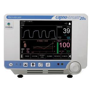 Image of Medtronic Capnostream 20p Beside Monitor with Apnea-Sat Alert and Internal Printer