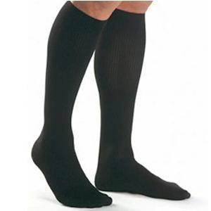 Image of Men's Knee-High Ribbed Compression Socks Large, Black