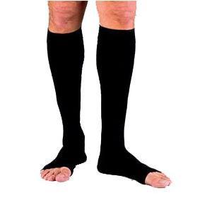 Image of Men's Ribbed Knee-High Compression Socks Medium, Black