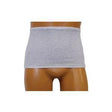 Image of Men's Wrap/Brief with Open Crotch and Built-in Ostomy Barrier/Support Gray, Center Stoma, Small 32-34