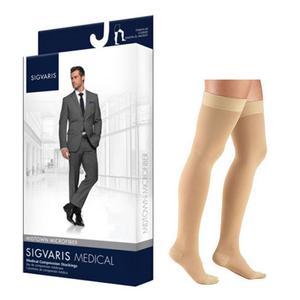 Image of Midtown Microfiber Thigh-High with Grip-Top, 20-30, Medium, Long, Closed, Tan/Khaki