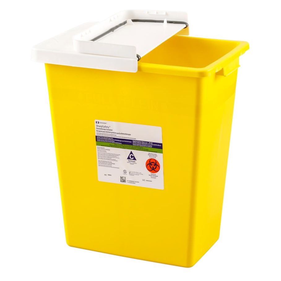 Image of Monoject™ PGII D.O.T. Compliant Sharps Disposal Container 8 gal, Yellow, Hinged Lid