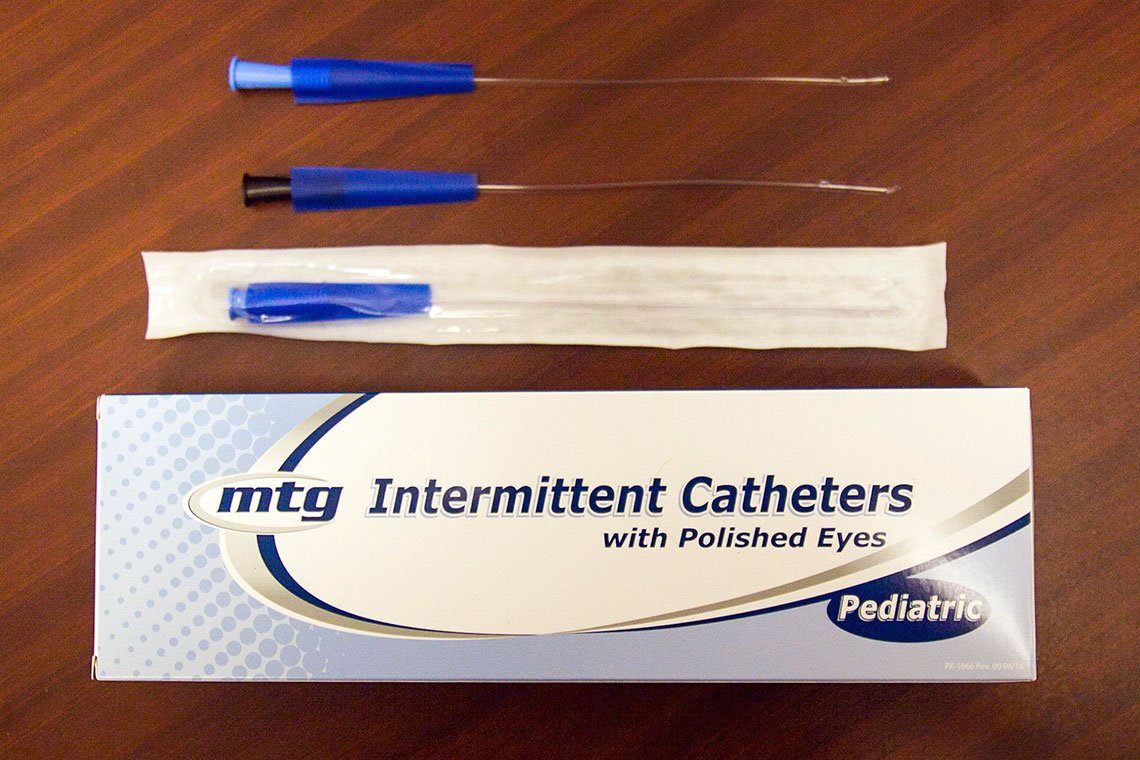 Image of MTG Straight Tip Peditric Intermittent Catheter, 10 Fr, 10" Vinyl Catheter with Handling Sleeve