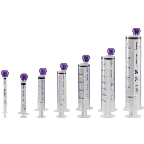 Image of NeoMed Oral/Enteral Syringe, with ENFit Connector, NeoConnect Tip, Purple