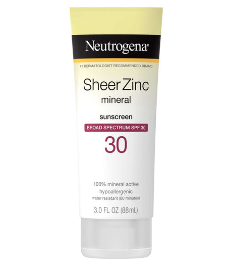 Image of Neutrogena® Sheer Zinc™ Sunscreen Lotion, Broad Spectrum, SPF 30, 3 oz