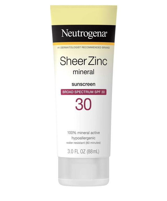 Image of Neutrogena® Sheer Zinc™ Sunscreen Lotion, Broad Spectrum, SPF 30, 3 oz