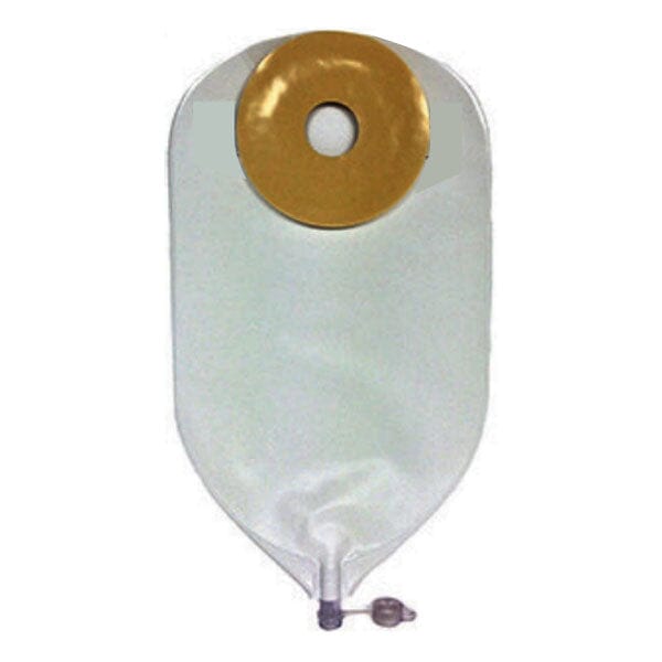 Image of Nu-Hope Nu-Flex™ Drainable Pouch, 7/8" Stoma, Round Opening, Pre-Cut, Nu-Barrier Extended Wear, Deep Convex, Post-Operative, Adult, 24 oz