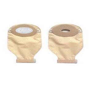 Image of Nu-Hope One-Piece Post-Op Trim-to-Fit Convex Adult Drainable Pouch with Nu-Comfort™ Barrier and Closure Clamp 1-3/16" x 2-1/4" Inside Cutting Area Oval C, 3-1/4" x 4-5/8" OD, 11" L x 5-3/4" W, Clear, 1/2" Starter Hole, 24 oz