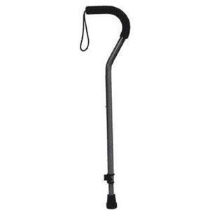 Image of Offset Aluminum Cane with Tab-Loc Silencer, Black, 300 lb Capacity