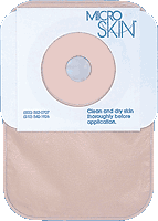 Image of One-piece Colostomy Closed-end Pouch with Microskin® Adhesive Plain Barrier and MicroDerm™ Thin Washer 1" Stoma Opening