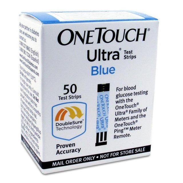 Image of OneTouch Ultra Blue Blood Glucose Test Strip (50 count)