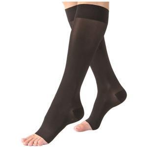 Image of Opaque Knee-High Compression Stockings, Small, 15-20 mmHg, Classic Black