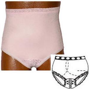 Image of OPTIONS Ladies' Basic with Built-In Barrier/Support, Pink, Right Stoma, Small 4-5, Hips 33" - 37"