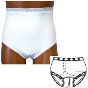 Image of OPTIONS Ladies' Basic with Built-In Barrier/Support, White, Right-Side Stoma, X-Large 10, Hips 45" - 47"