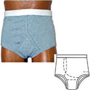 Image of OPTIONS Men's Basic With Built-In Barrier/Support, Gray, Right Stoma, XX-Large 48-50