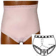 Image of OPTIONS™ Split-Lace Crotch with Built-In Barrier/Support, Soft Pink, Right-Side Stoma, Large 8-9, Hips 41" - 45"