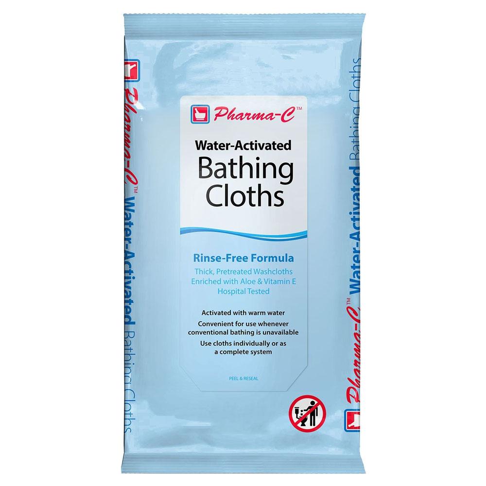 Image of Pharma-C-Wipes™ Water Activated Bathing Cloth, Rinse-Free, 10in x 8in