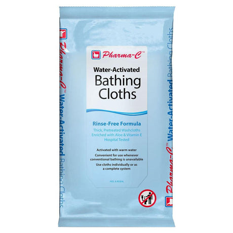 Image of Pharma-C-Wipes™ Water Activated Bathing Cloth, Rinse-Free, 10in x 8in