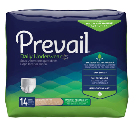 Image of Prevail Adult Daily Disposable Underwear Pull Up Style Maximum Absorbency