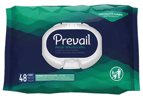 Image of Prevail Fragrance Free Adult Washcloths, 48 Count Soft Pack